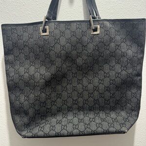 Gucci Monogram Black and Gray Tote